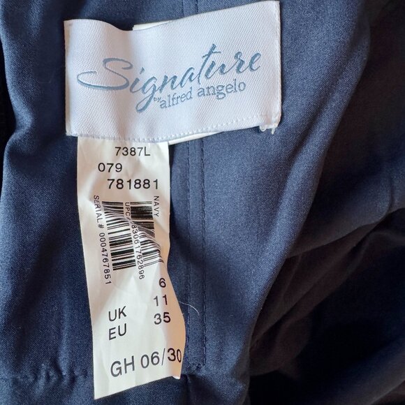 NWT Signature by Alfred Angelo Midnight Blue Sweetheart Bodice Maxi Evening Gown - Picture 7 of 12